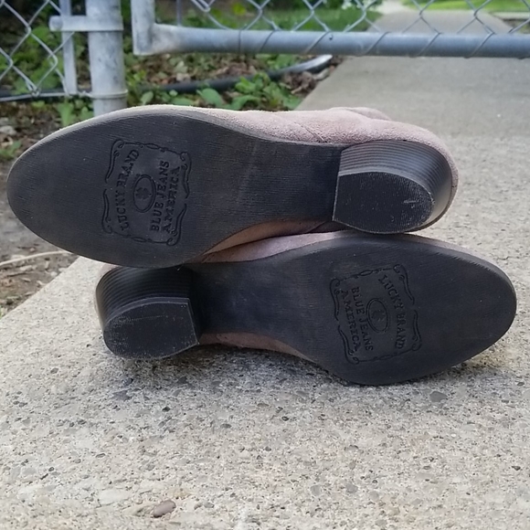 Lucky Brand ankle boot brown suede cowboy zip up 7 - Picture 2 of 10